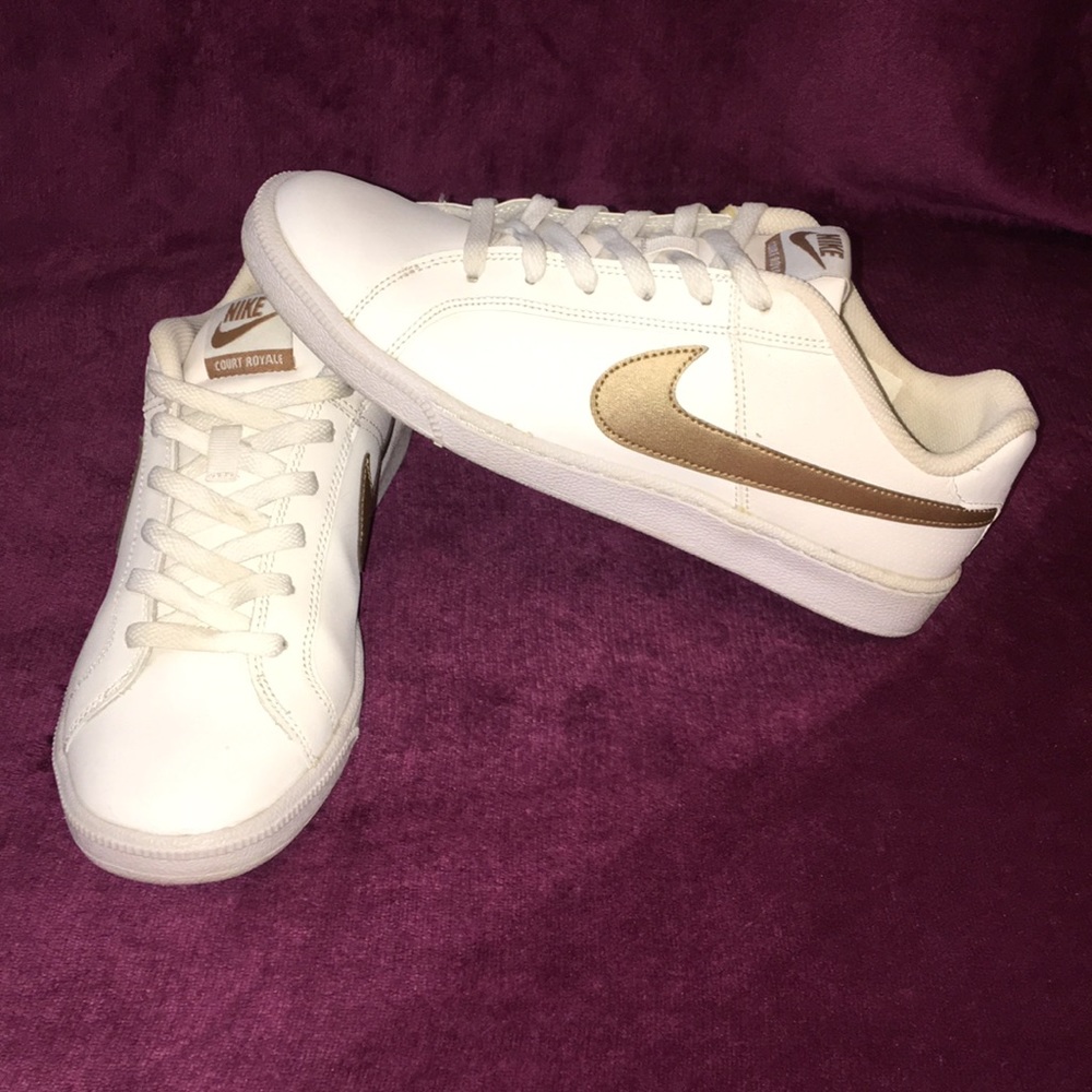 Nike Court Royale White and Bronze Sneakers